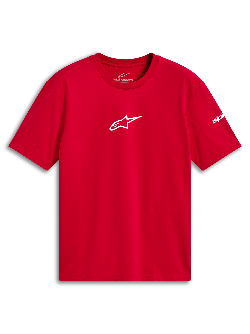 Alpinestars Frontal CSF Tee, maglia a maniche corte, rosso, logo Astars bianco sul petto, abbigliamento sportivo casual ad alte prestazioni