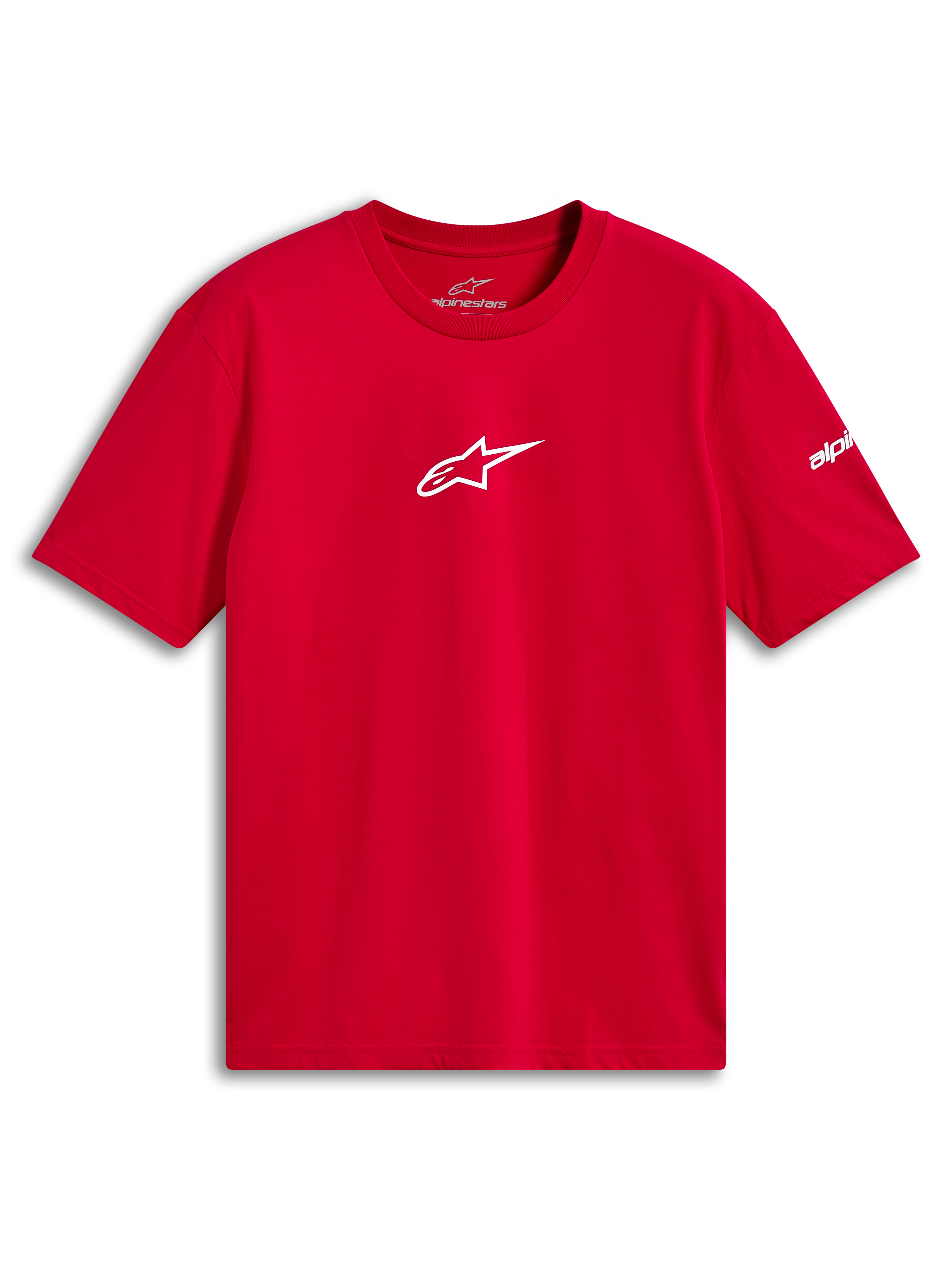 Alpinestars Frontal CSF Tee, maglia a maniche corte, rosso, logo Astars bianco sul petto, abbigliamento sportivo casual ad alte prestazioni
