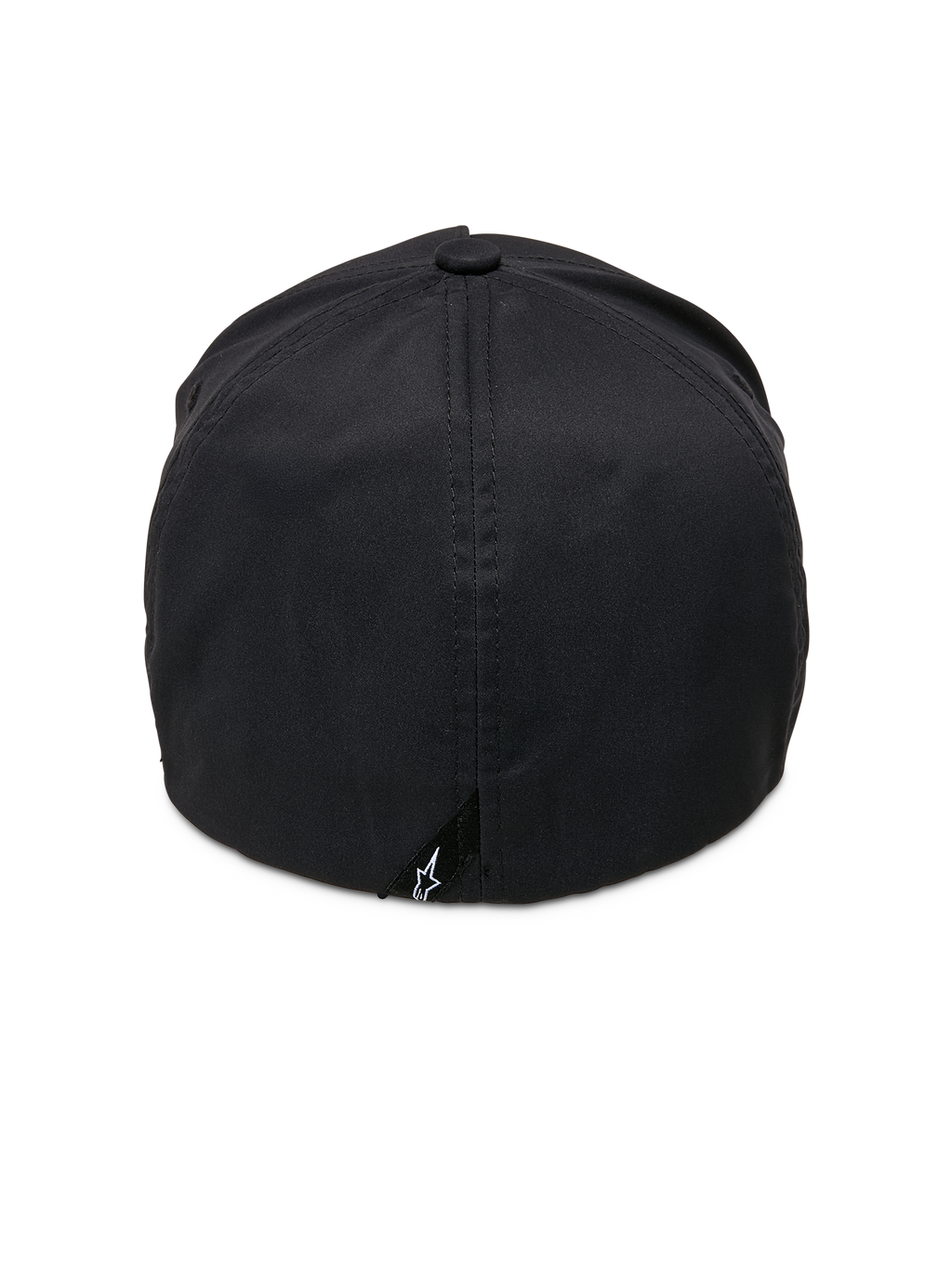 Cappello Alpinestars Ageless Reflex Waterproof, nero, vista posteriore, con costruzione flex-back, tessuto tecnico impermeabile e piccola etichetta nera con logo Astars bianco alla base.