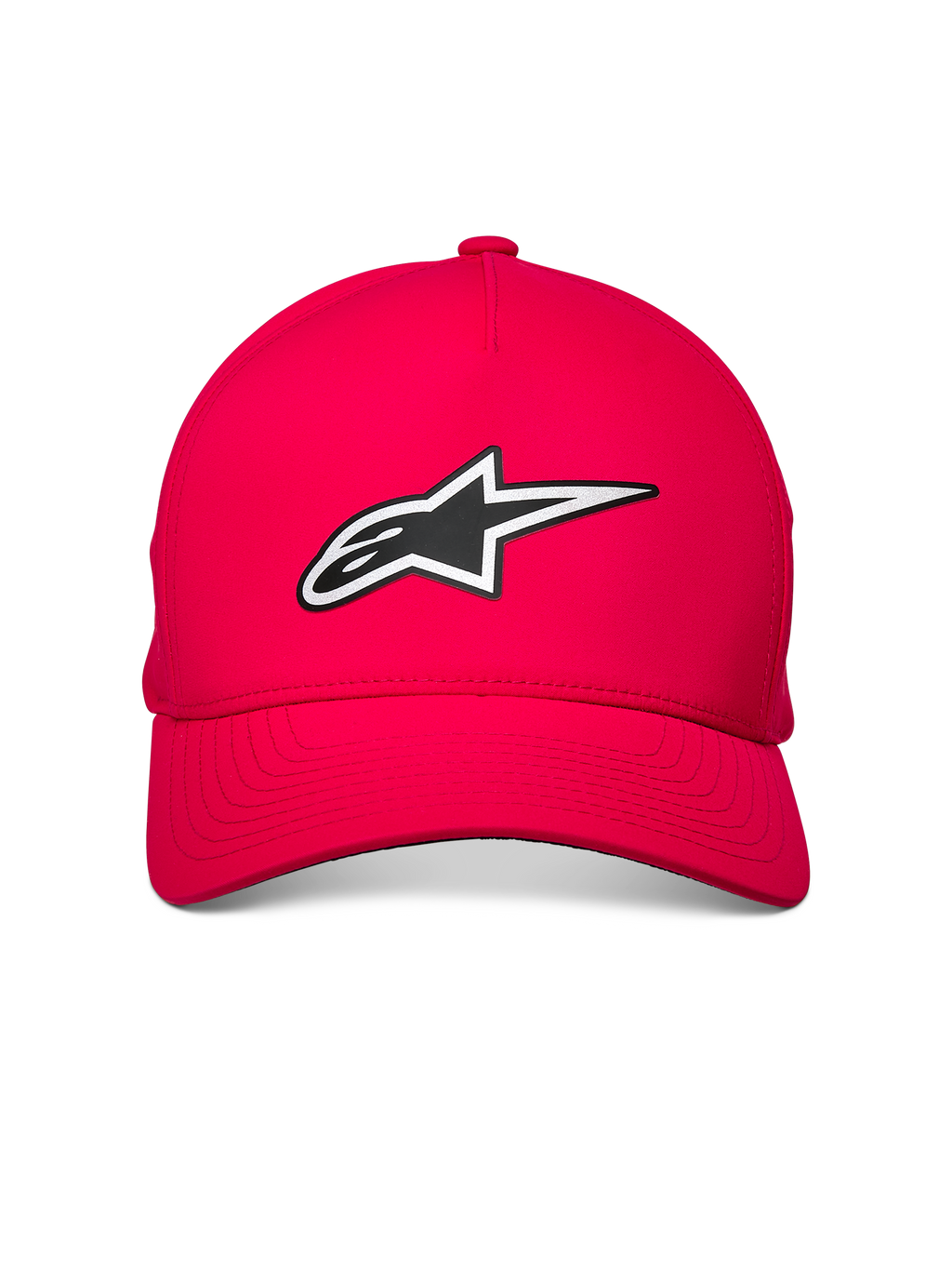 Alpinestars Ageless Reflex Waterproof Hat, rosso, con logo Astars riflettente frontale, visiera curva e corona strutturata, tessuto tecnico impermeabile per uno stile casual da motorsport