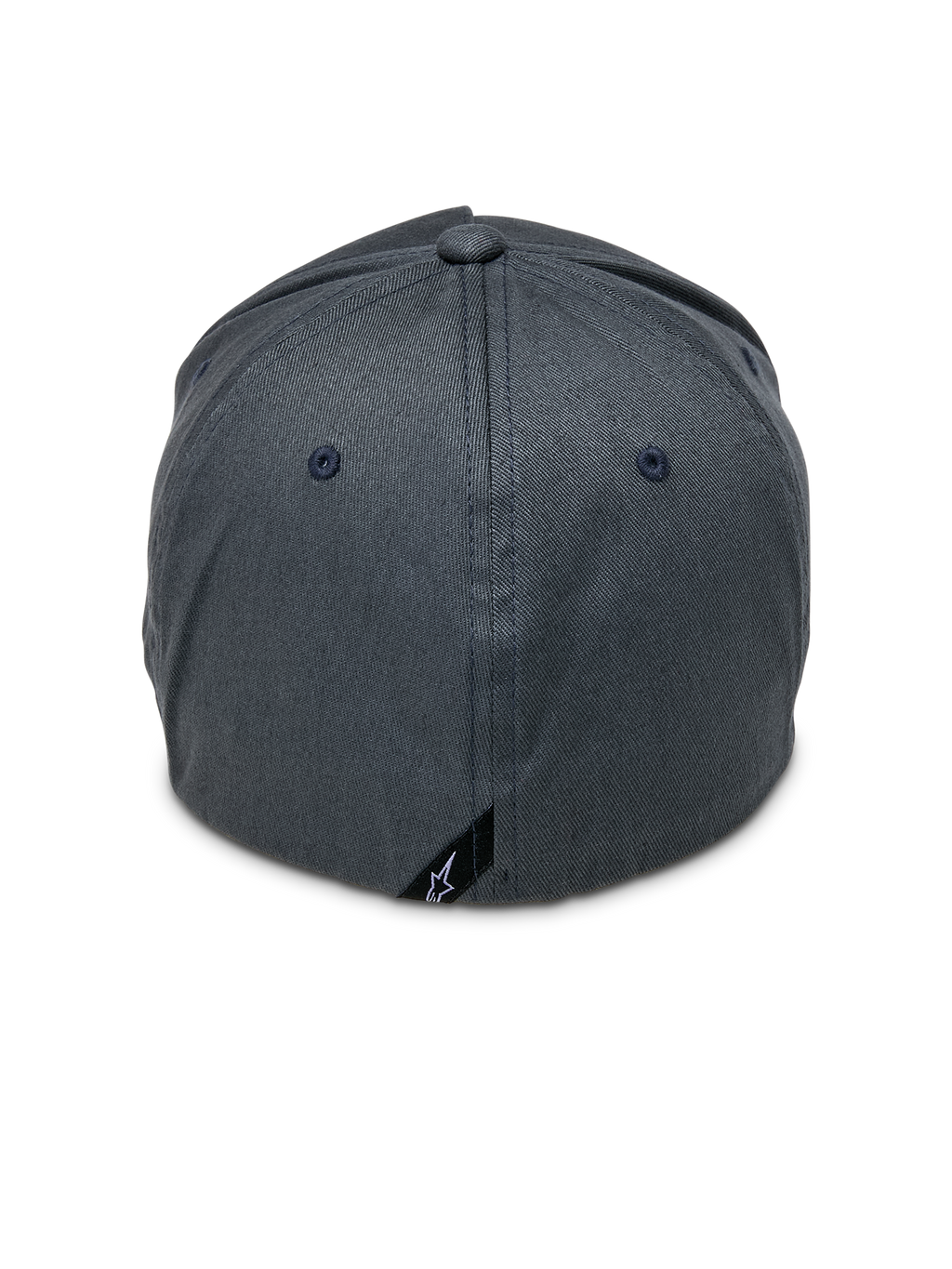 Cappello Alpinestars Ride Sonic, grigio antracite, vista posteriore con design flex back e piccola etichetta nera con logo Alpinestars, copricapo casual ispirato al motorsport