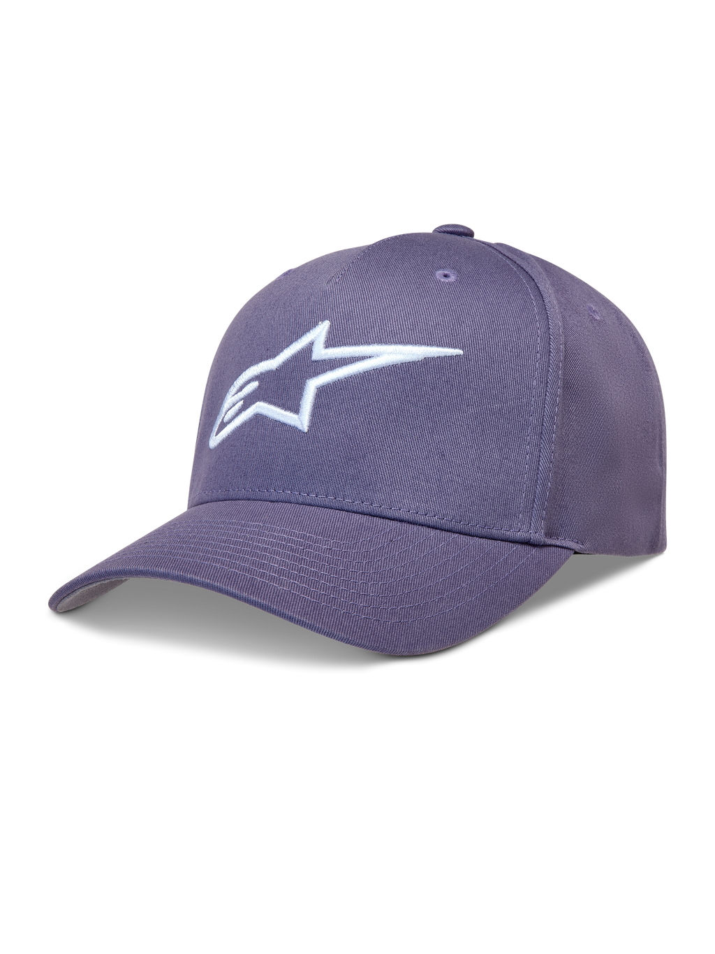 Alpinestars Ageless Snapback Cappello, cappello con visiera curva in twill viola, logo Astars bianco ricamato 3D, abbigliamento casual motorsport