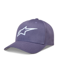 Alpinestars Ageless Snapback Cappello, cappello con visiera curva in twill viola, logo Astars bianco ricamato 3D, abbigliamento casual motorsport