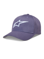 Alpinestars Ageless Snapback Cappello, cappello con visiera curva in twill viola, logo Astars bianco ricamato 3D, abbigliamento casual motorsport