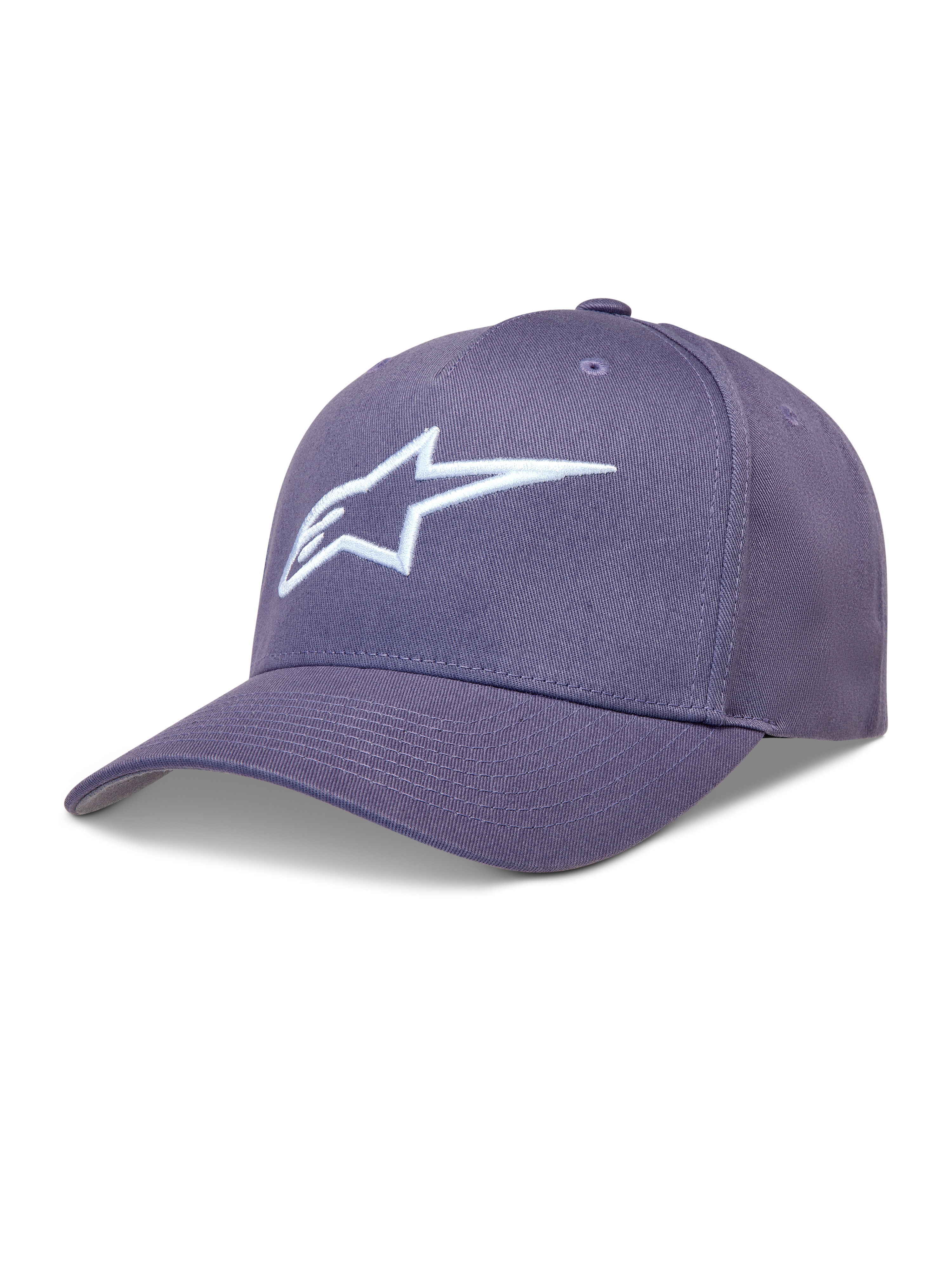 Alpinestars Ageless Snapback Cappello, cappello con visiera curva in twill viola, logo Astars bianco ricamato 3D, abbigliamento casual motorsport