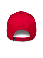 Cappello Snapback Alpinestars Ride Comp, rosso, vista posteriore con chiusura snapback regolabile rossa e piccola etichetta tessuta nera con logo bianco, corona strutturata, copricapo casual