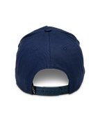Alpinestars Cappello Ride Comp Snapback, blu navy, vista posteriore con chiusura snapback regolabile in plastica, piccola etichetta nera con logo, corona strutturata in twill di cotone, copricapo casual ispirato al motorsport