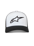 Alpinestars Ageless Snapback cappello sportswear, bianco e nero, logo Astars ricamato 3D, retro in rete mesh e visiera curva
