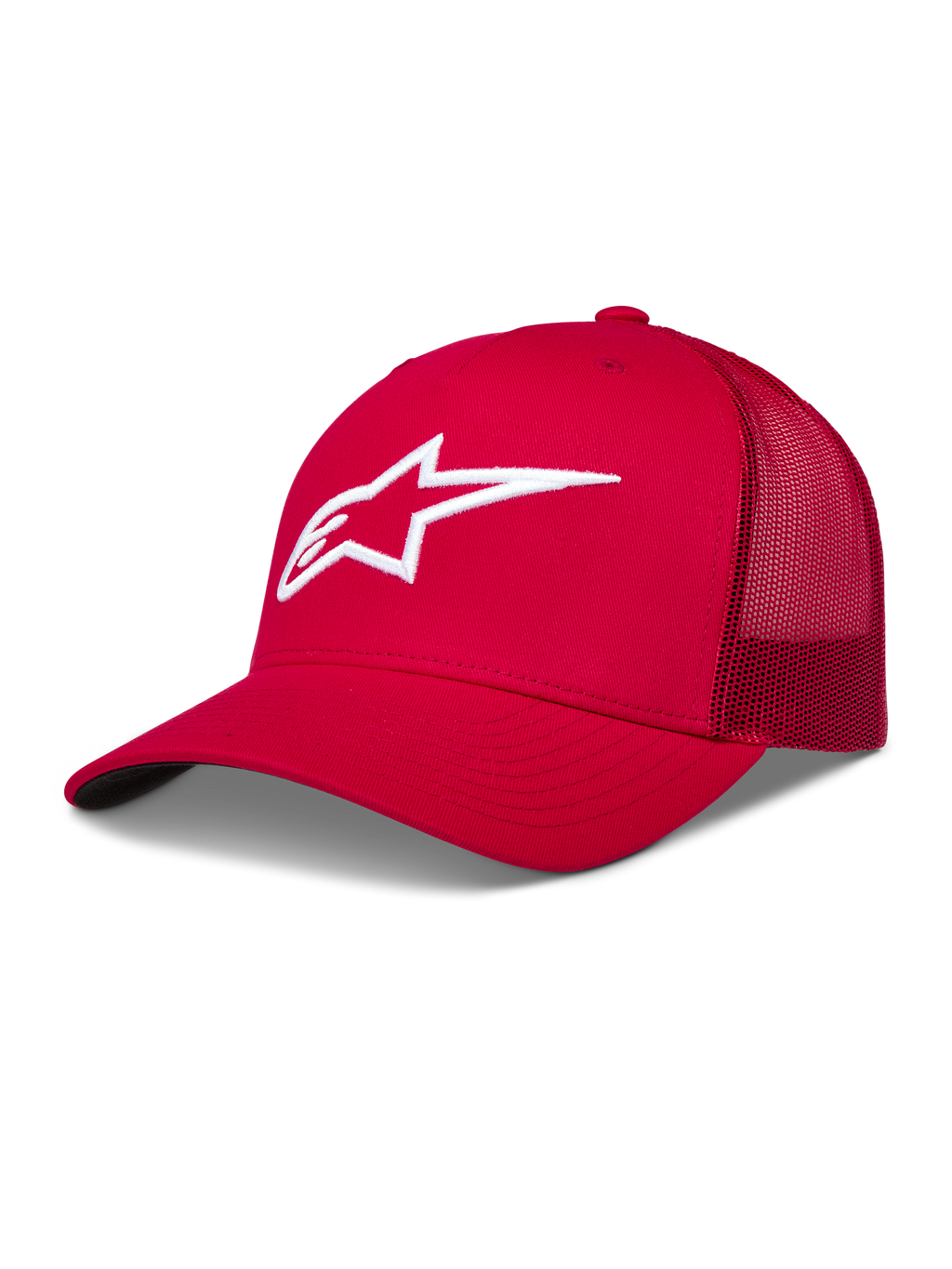 Alpinestars Ageless Snapback Cappello, rosso con retro in rete, logo Astars bianco ricamato in 3D e visiera curva