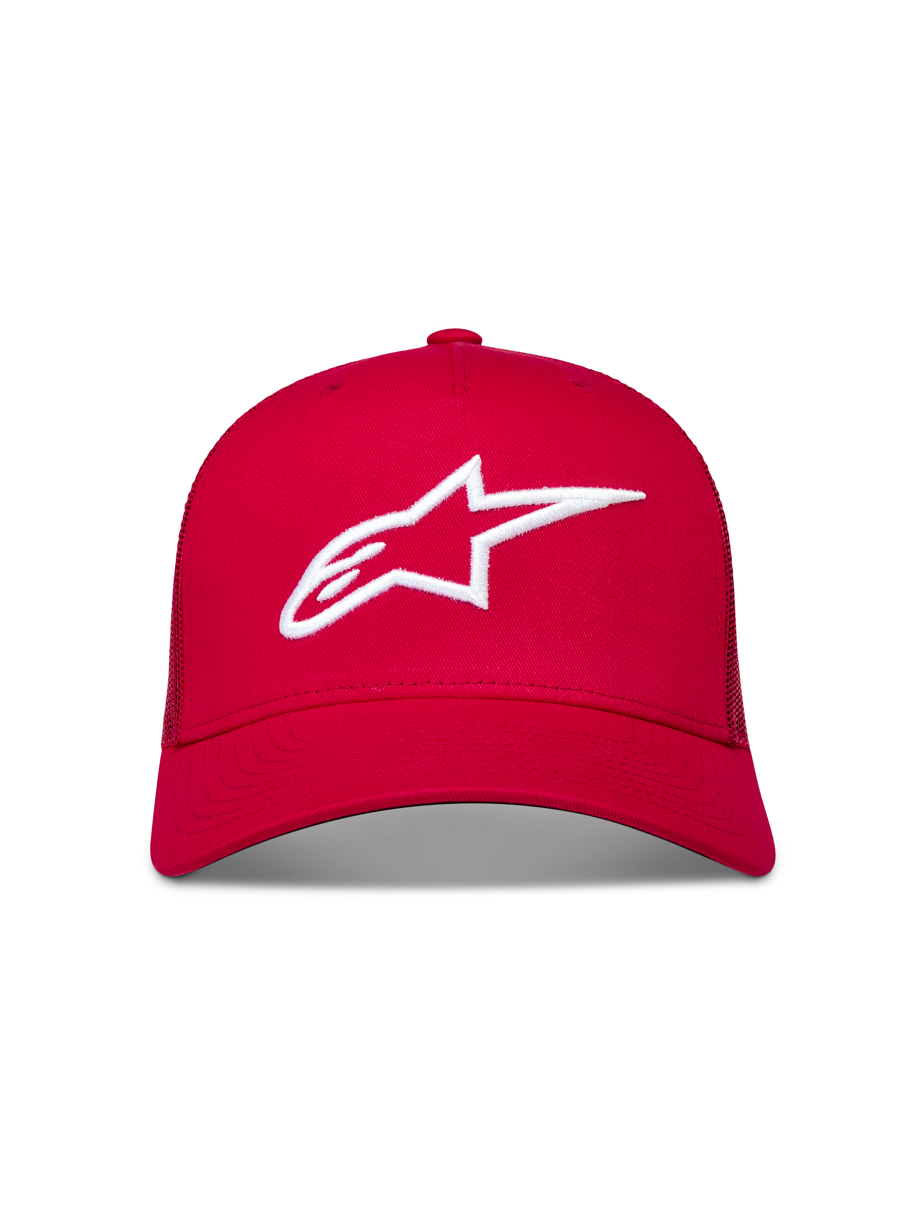 Alpinestars Ageless Snapback Cappello, cappello rosso con logo Astars 3D ricamato bianco, visiera curva, stile casual motorsport.
