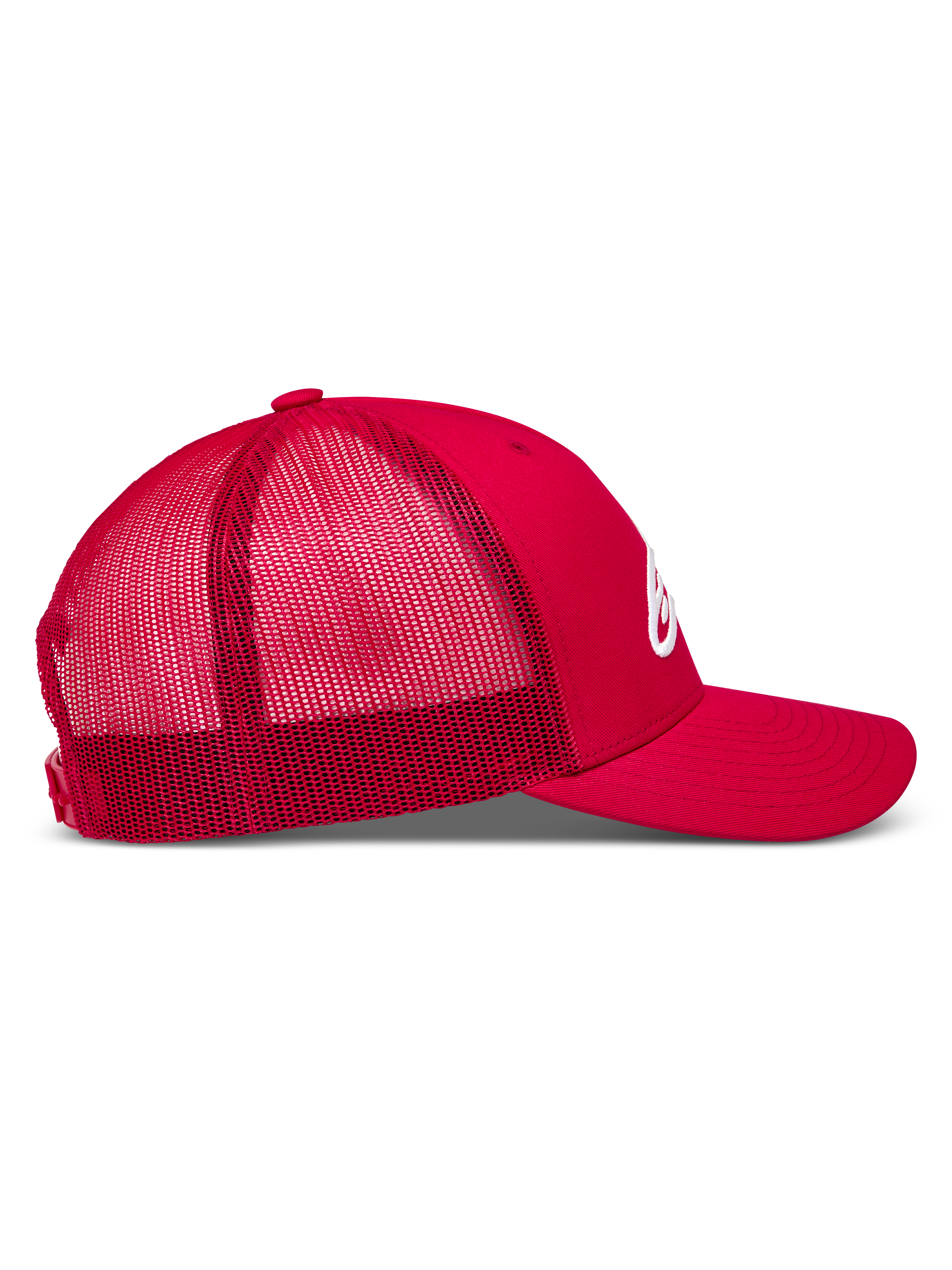 Alpinestars Ageless Snapback Cappello, cappello sportivo rosso con retro in mesh traspirante, visiera curva e logo 3D.
