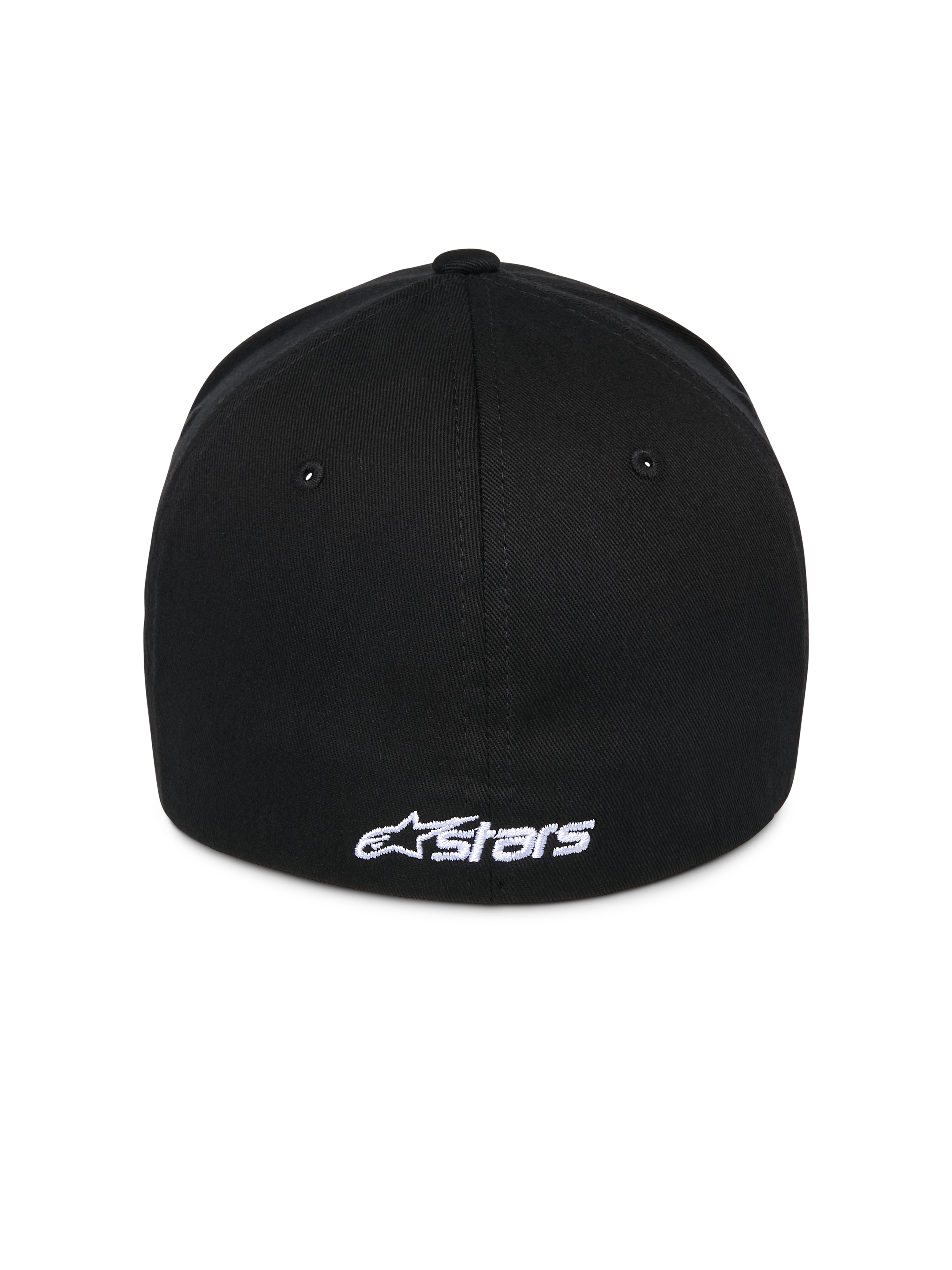 Alpinestars Cappello Ageless Multi, cappellino da baseball nero, vista posteriore con logo Astars bianco ricamato, design con retro flessibile, stile sportivo casual