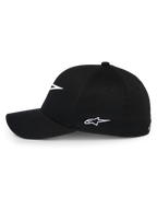 Alpinestars Ageless Multi Hat, cappellino da baseball nero, profilo laterale con logo Astars ricamato in bianco, visiera curva e corona strutturata, abbigliamento sportivo casual