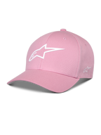 Cappello Alpinestars Ageless Multi, cappellino da baseball rosa, visiera curva, logo Astars 3D bianco, corona strutturata, abbigliamento sportivo casual