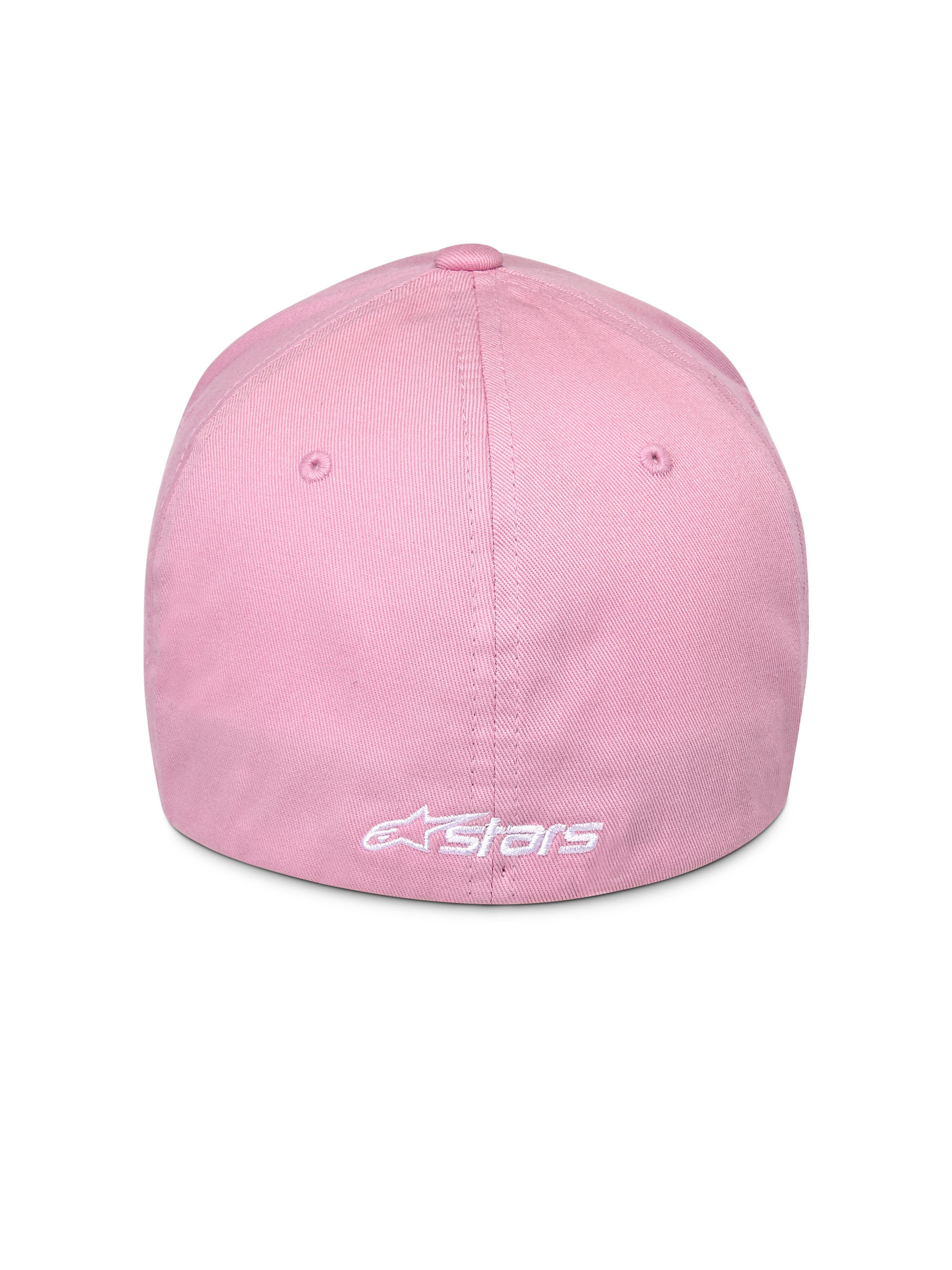 Alpinestars Ageless Multi Hat, rosa, vista posteriore con logo Astars ricamato in bianco, design flex-fit, tessuto twill elasticizzato, copricapo casual motorsport