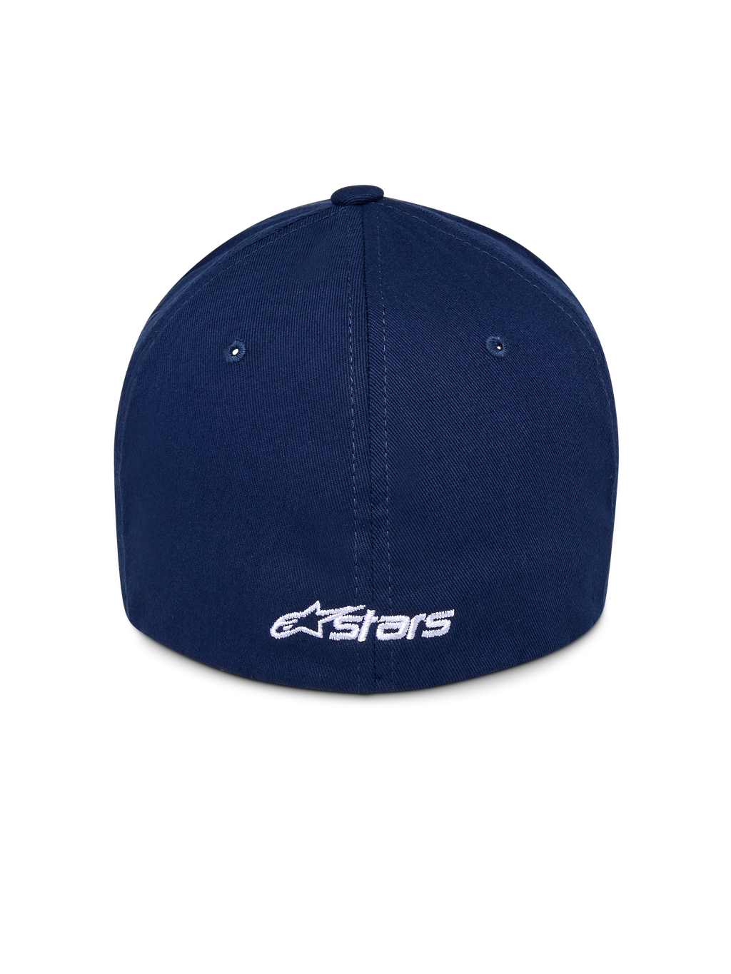 Alpinestars Ageless Multi Hat, cappellino da baseball blu navy, vista posteriore con logo Astars bianco ricamato, corona strutturata con pannelli cuciti, copricapo casual ispirato al motorsport