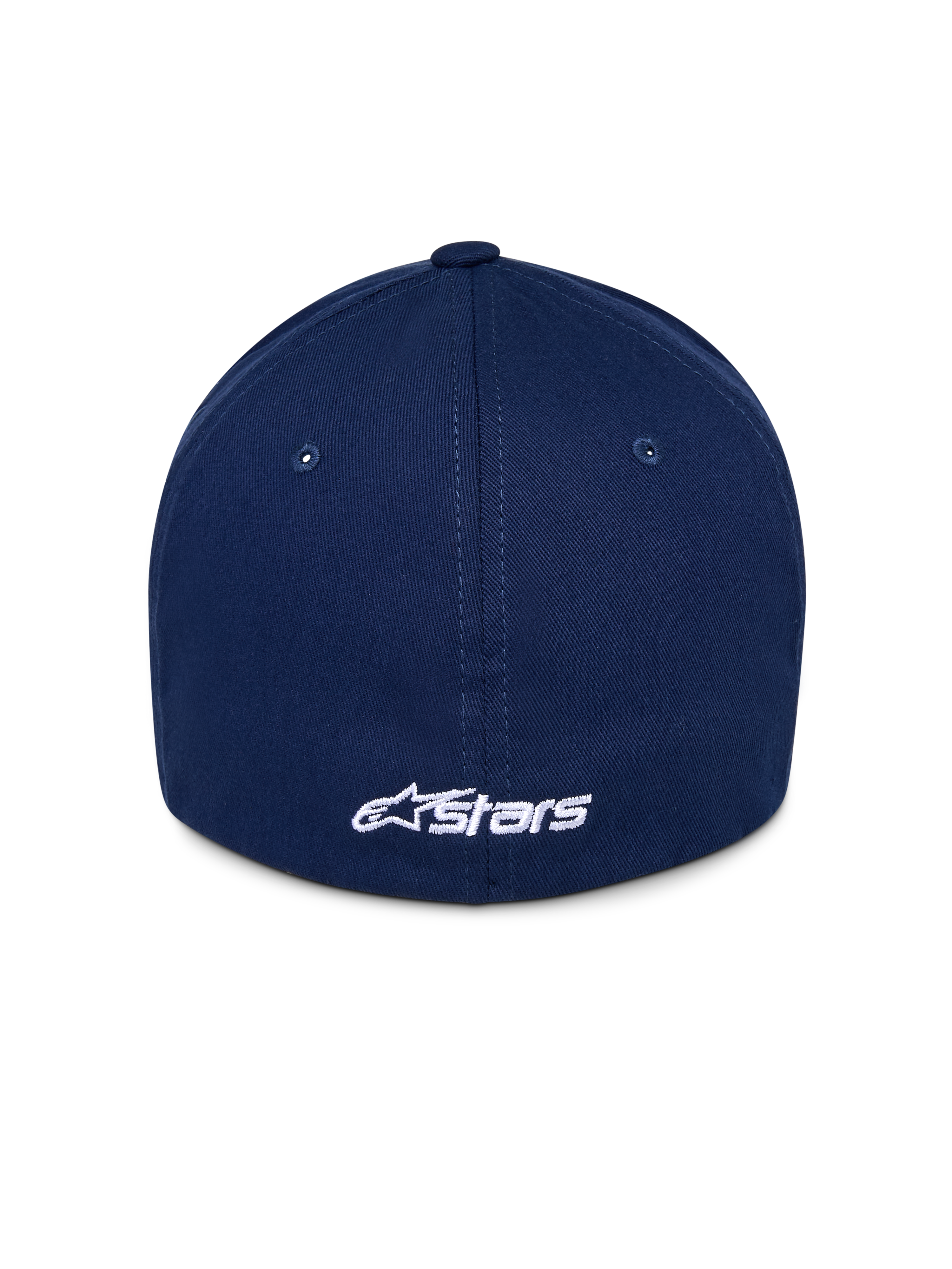Alpinestars Ageless Multi Hat, cappellino da baseball blu navy, vista posteriore con logo Astars bianco ricamato, corona strutturata con pannelli cuciti, copricapo casual ispirato al motorsport
