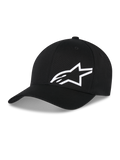 Alpinestars Corp Shift Multi Hat, cappellino da baseball nero con logo Astars 3D bianco, visiera curva, corona strutturata, copricapo casual ispirato al motorsport