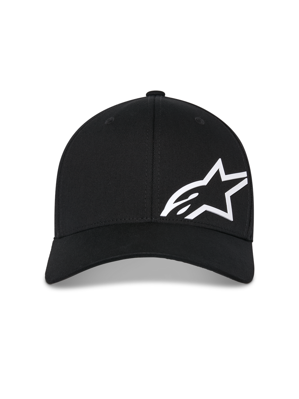 Alpinestars Corp Shift Multi Hat, cappello da baseball nero, logo Astars bianco stampato in 3D sul davanti, visiera curva, corona strutturata, copricapo casual ispirato al motorsport
