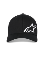 Alpinestars Corp Shift Multi Hat, cappello da baseball nero, logo Astars bianco stampato in 3D sul davanti, visiera curva, corona strutturata, copricapo casual ispirato al motorsport