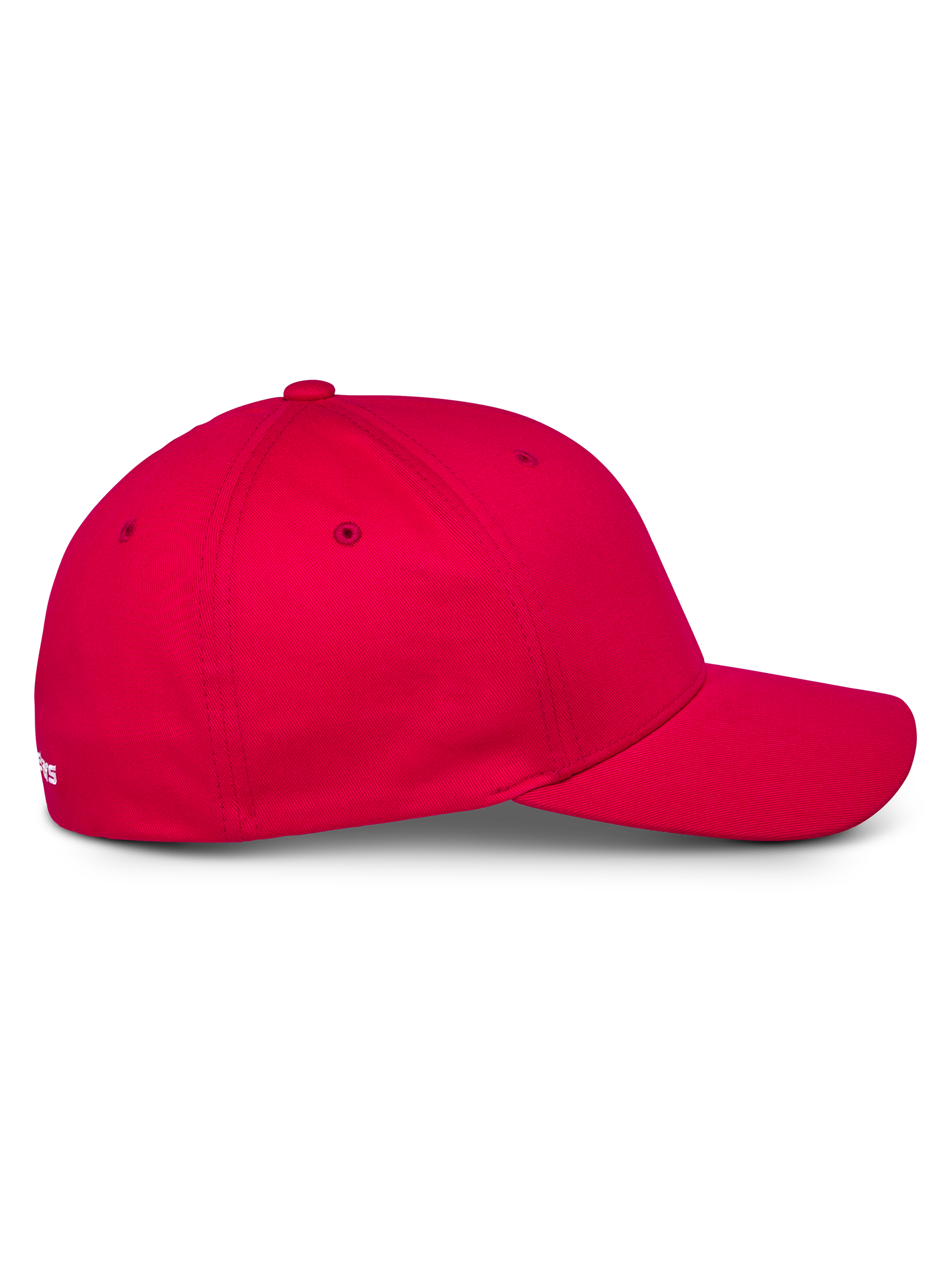 Alpinestars Corp Shift Multi Hat, cappellino da baseball rosso, vista laterale con visiera curva e corona strutturata, tessuto twill elasticizzato, copricapo casual da motorsport