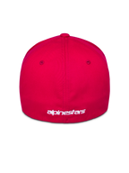 Alpinestars Corp Shift Multi Hat, rosso, vista posteriore con logo bianco ricamato, design con retro flessibile, abbigliamento sportivo casual ispirato al motorsport