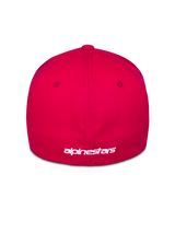 Alpinestars Corp Shift Multi Hat, rosso, vista posteriore con logo bianco ricamato, design con retro flessibile, abbigliamento sportivo casual ispirato al motorsport