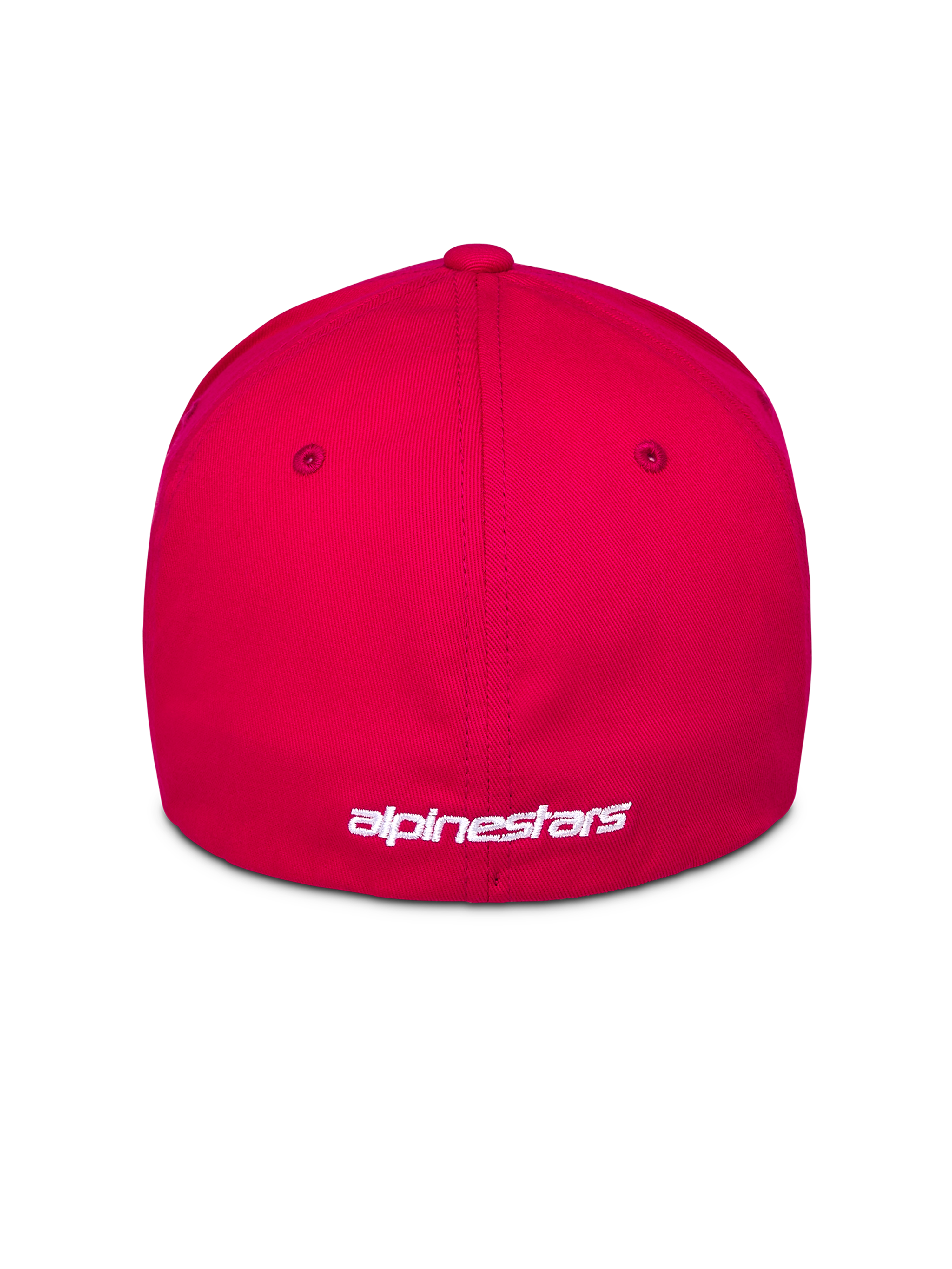 Alpinestars Corp Shift Multi Hat, rosso, vista posteriore con logo bianco ricamato, design con retro flessibile, abbigliamento sportivo casual ispirato al motorsport