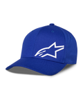 Alpinestars Corp Shift Multi Hat, cappellino da baseball blu con logo a stella bianco in 3D, corona strutturata, visiera curva, copricapo casual da motorsport
