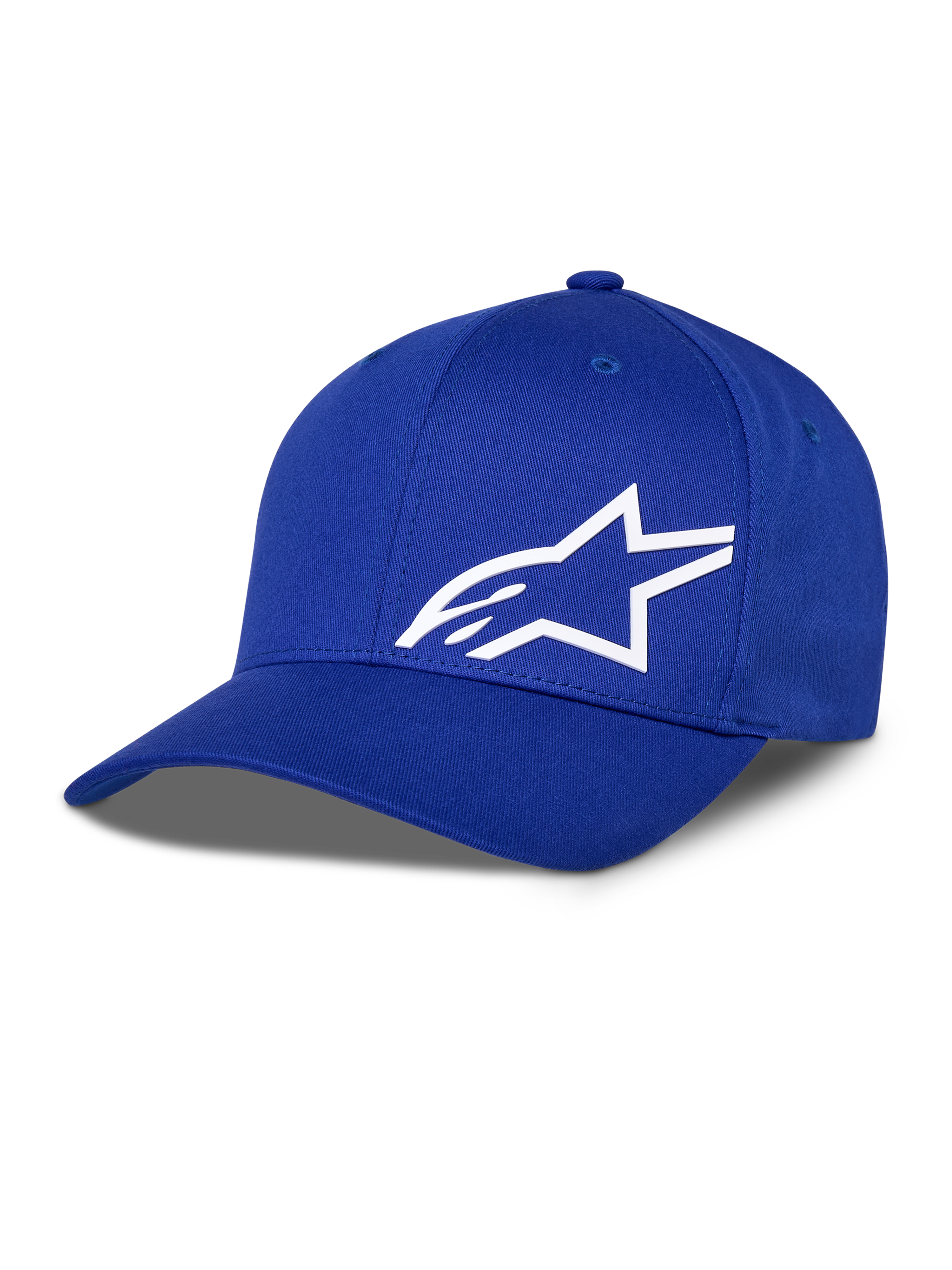 Alpinestars Corp Shift Multi Hat, cappellino da baseball blu con logo a stella bianco in 3D, corona strutturata, visiera curva, copricapo casual da motorsport
