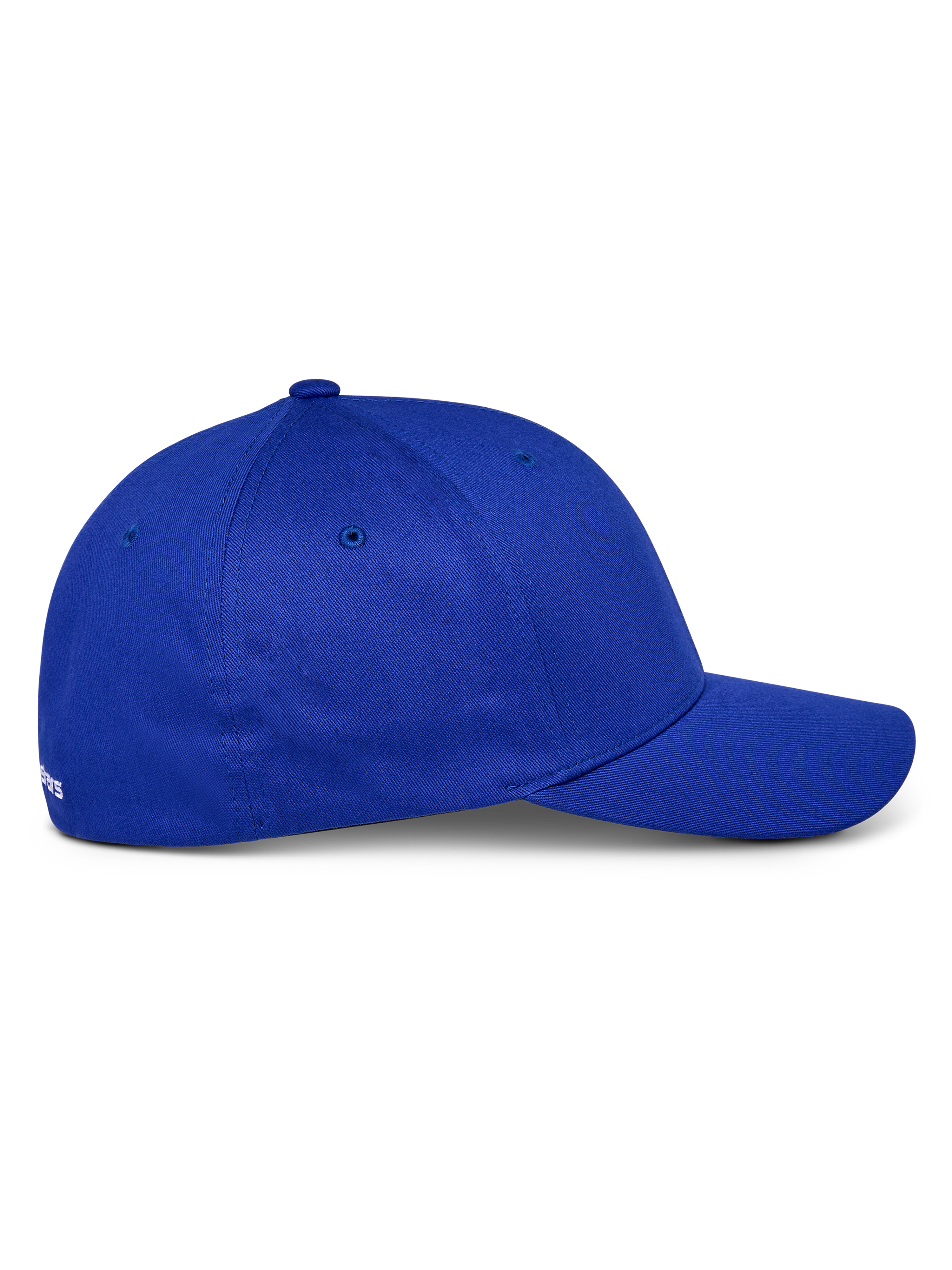 Cappello Alpinestars Corp Shift Multi, blu, vista di profilo laterale, visiera curva con corona strutturata, tessuto twill di cotone elasticizzato, copricapo casual ispirato al motorsport