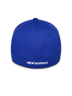 Cappello Alpinestars Corp Shift Multi, berretto da baseball blu, vista posteriore con logo ricamato bianco, design con retro flessibile, corona strutturata in tessuto twill elasticizzato
