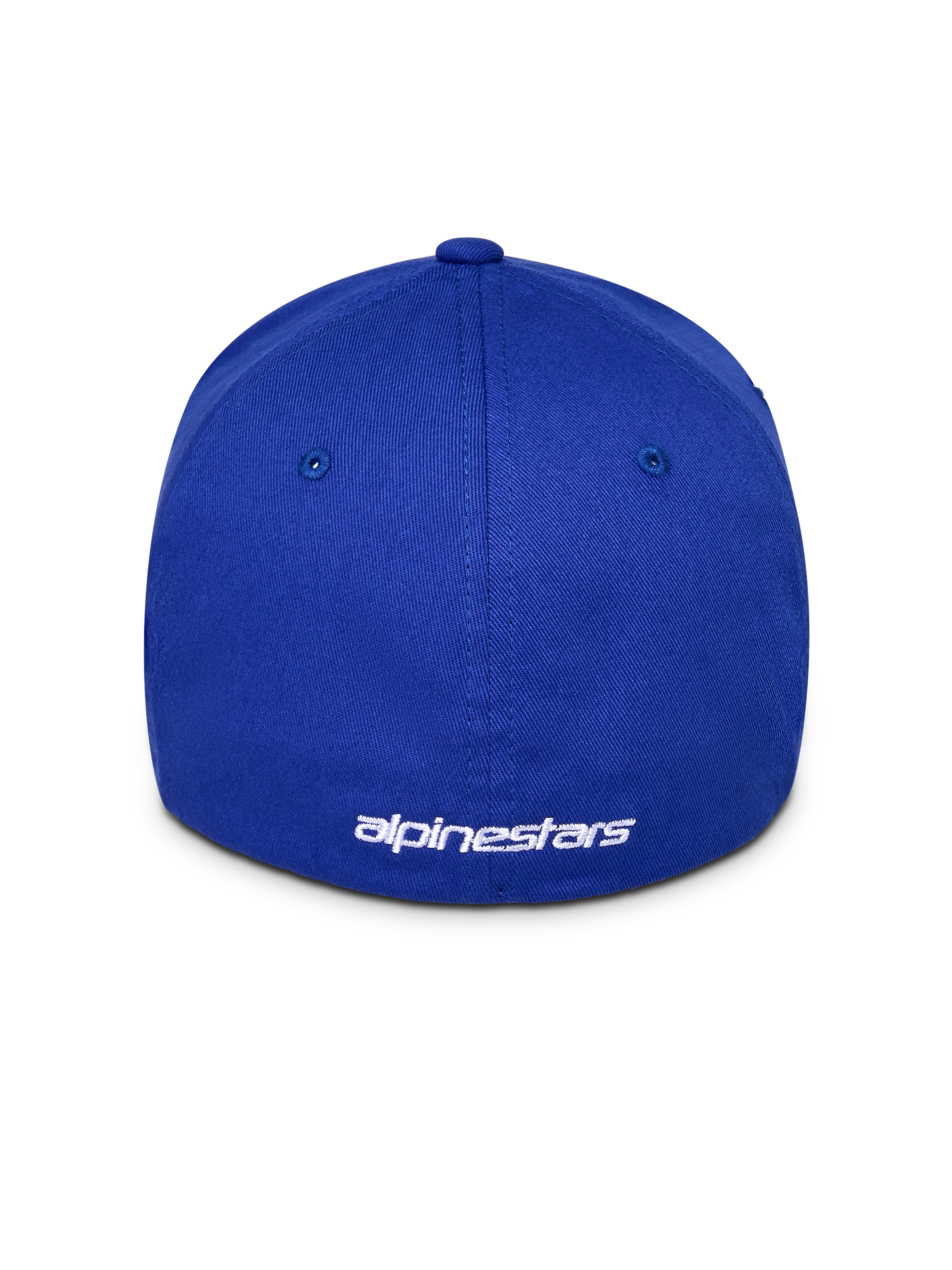 Cappello Alpinestars Corp Shift Multi, berretto da baseball blu, vista posteriore con logo ricamato bianco, design con retro flessibile, corona strutturata in tessuto twill elasticizzato
