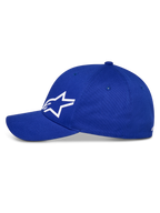 Alpinestars Corp Shift Multi Hat, cappellino da baseball, blu, con logo Astars bianco in 3D, visiera curva e corona strutturata, copricapo casual da motorsport