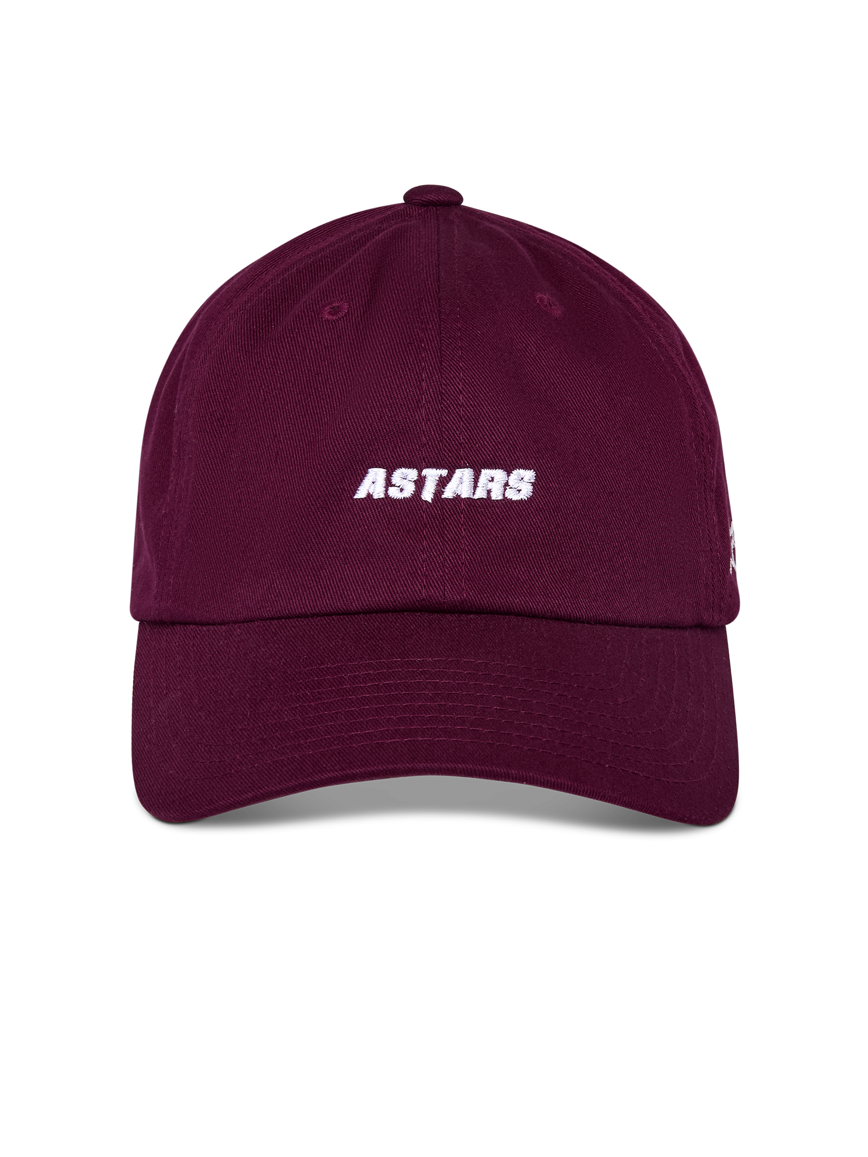 Alpinestars Cappello Deduce Strapback, bordeaux, ricamo bianco ASTARS sul davanti, visiera curva con corona bassa non strutturata, copricapo sportivo casual