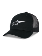 Alpinestars Reflect Ageless Trucker Hat, nero, con logo Astars riflettente argentato sul davanti, visiera curva e pannelli posteriori in mesh, corona strutturata, copricapo casual da motorsport