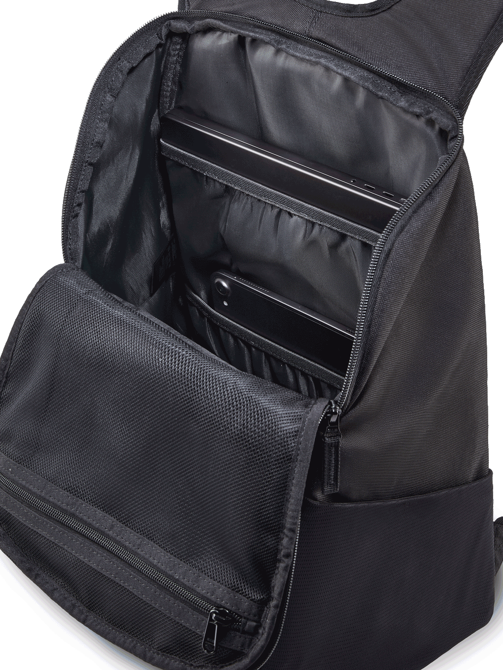 Alpinestars Zaino Defcon V3, piccolo zaino quotidiano bianco e nero, resistente poliestere 600D, con tasca frontale con cerniera, tasche in rete per bottiglie d'acqua e logo Alpinestars stampato