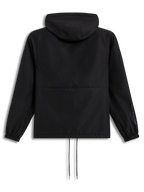 Alpinestars Speeder Resolve Windbreaker Giacca, frangivento leggero con cappuccio, nero, vista posteriore con logo sulla manica e cordini all'orlo