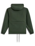 Alpinestars Speeder Resolve Windbreaker Giacca, frangivento sportivo verde con cappuccio, vista posteriore, polsini elastici.