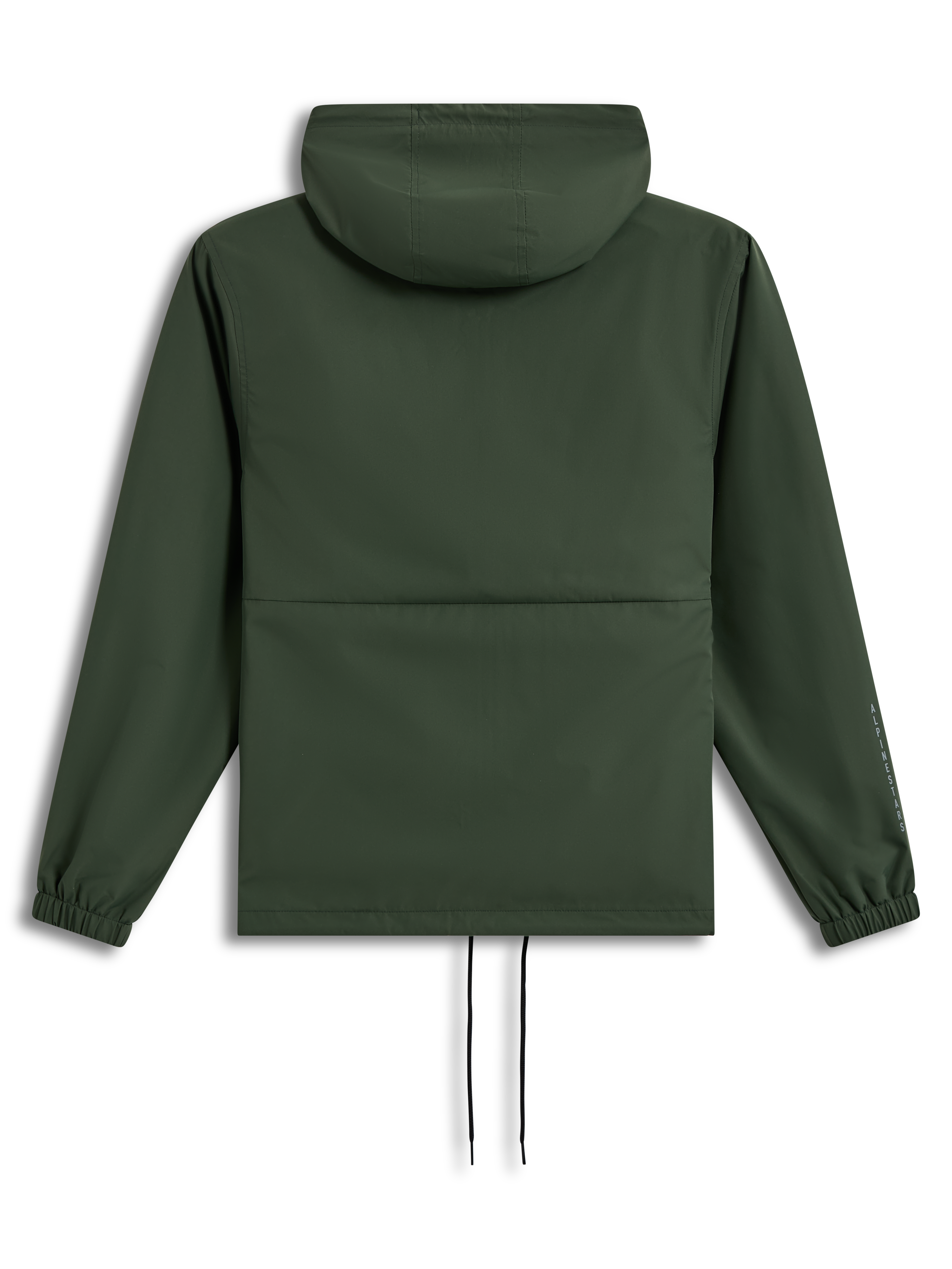 Alpinestars Speeder Resolve Windbreaker Giacca, frangivento sportivo verde con cappuccio, vista posteriore, polsini elastici.