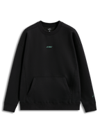 Alpinestars Guise Oversized Crew, felpa girocollo oversize nera in pile, con tasca a marsupio e logo Astars ricamato ottanio.
