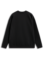 Alpinestars Guise Oversized Crew, felpa girocollo in pile nera, vista posteriore, vestibilità oversize e polsini a costine.