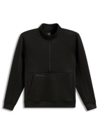Alpinestars Apera Half-Zip Sweatshirt, felpa con mezza zip in pile nera, dotata di tasca a marsupio e loghi tonali, abbigliamento sportswear casual