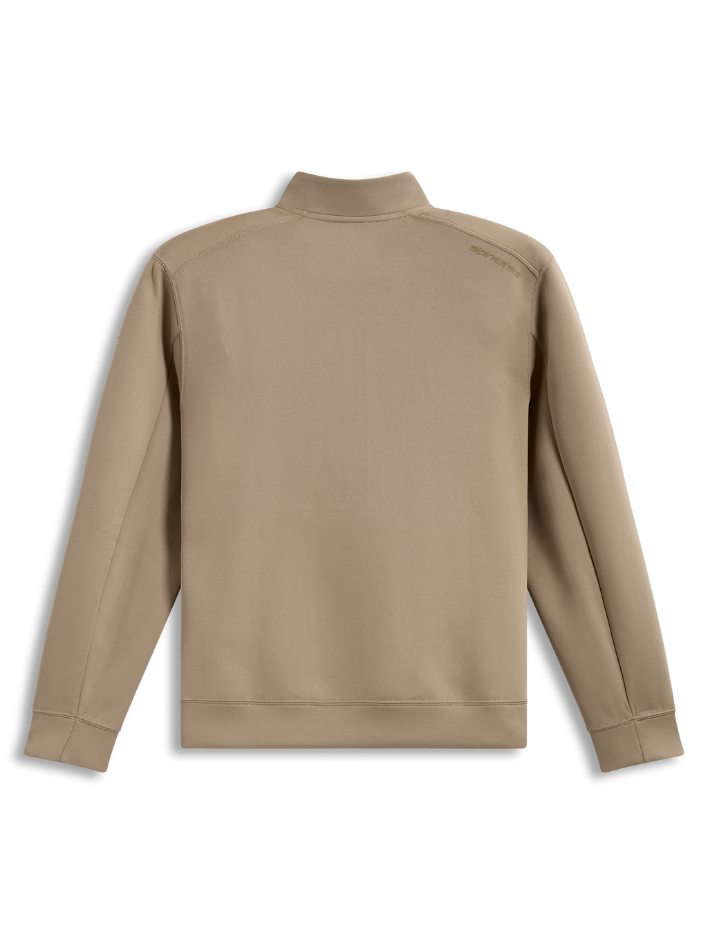 Alpinestars Apera Half-Zip Sweatshirt beige, vista posteriore con logo tonale e struttura in pile double face premium.