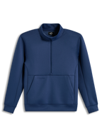 Alpinestars Apera Half-Zip Sweatshirt, felpa in pile blu con mezza zip, tasca a marsupio e loghi tonali, abbigliamento sportivo casual