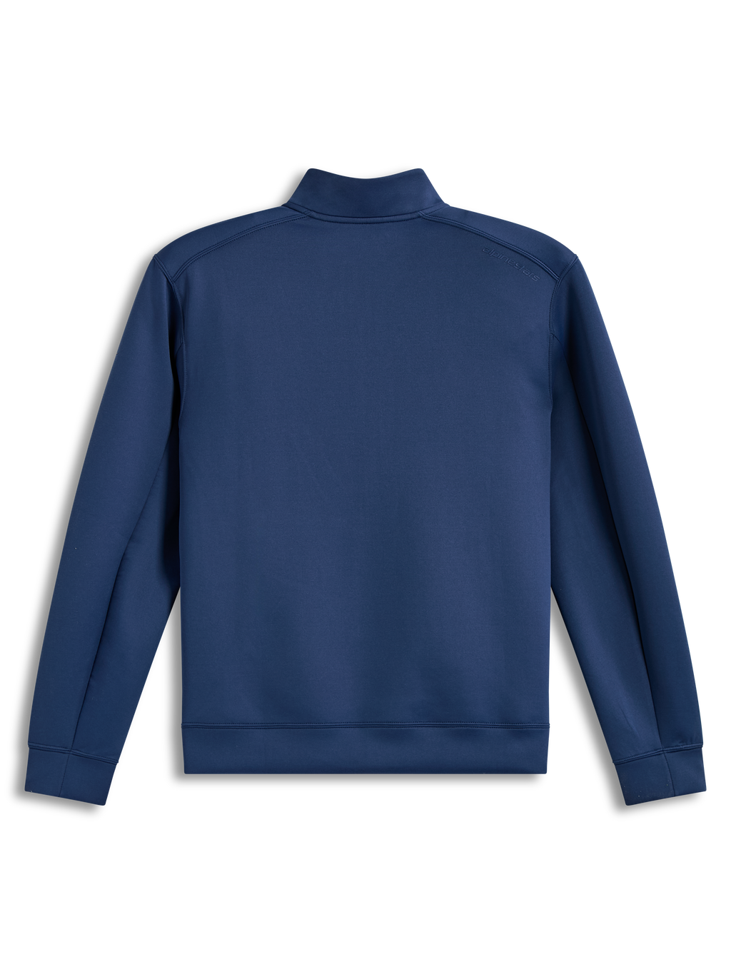 Alpinestars Apera Half-Zip Sweatshirt, felpa in pile blu con mezza zip, vista posteriore con logo tonale sulla spalla, abbigliamento sportswear casual