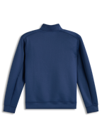 Alpinestars Apera Half-Zip Sweatshirt, felpa in pile blu con mezza zip, vista posteriore con logo tonale sulla spalla, abbigliamento sportswear casual