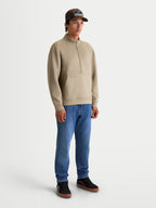 Alpinestars Felpa Apera Half-Zip, pullover sportswear da uomo, beige, chiusura half-zip, tasca a marsupio e logo HD tonale, costruzione in pile tri-blend, look casual per il lifestyle motorsport