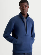 Alpinestars Felpa Apera Half-Zip, pullover sportswear da uomo, blu, chiusura half-zip, tasca a marsupio con logo tonale, cappuccio foderato in rete, pile tri-blend per comfort casual quotidiano