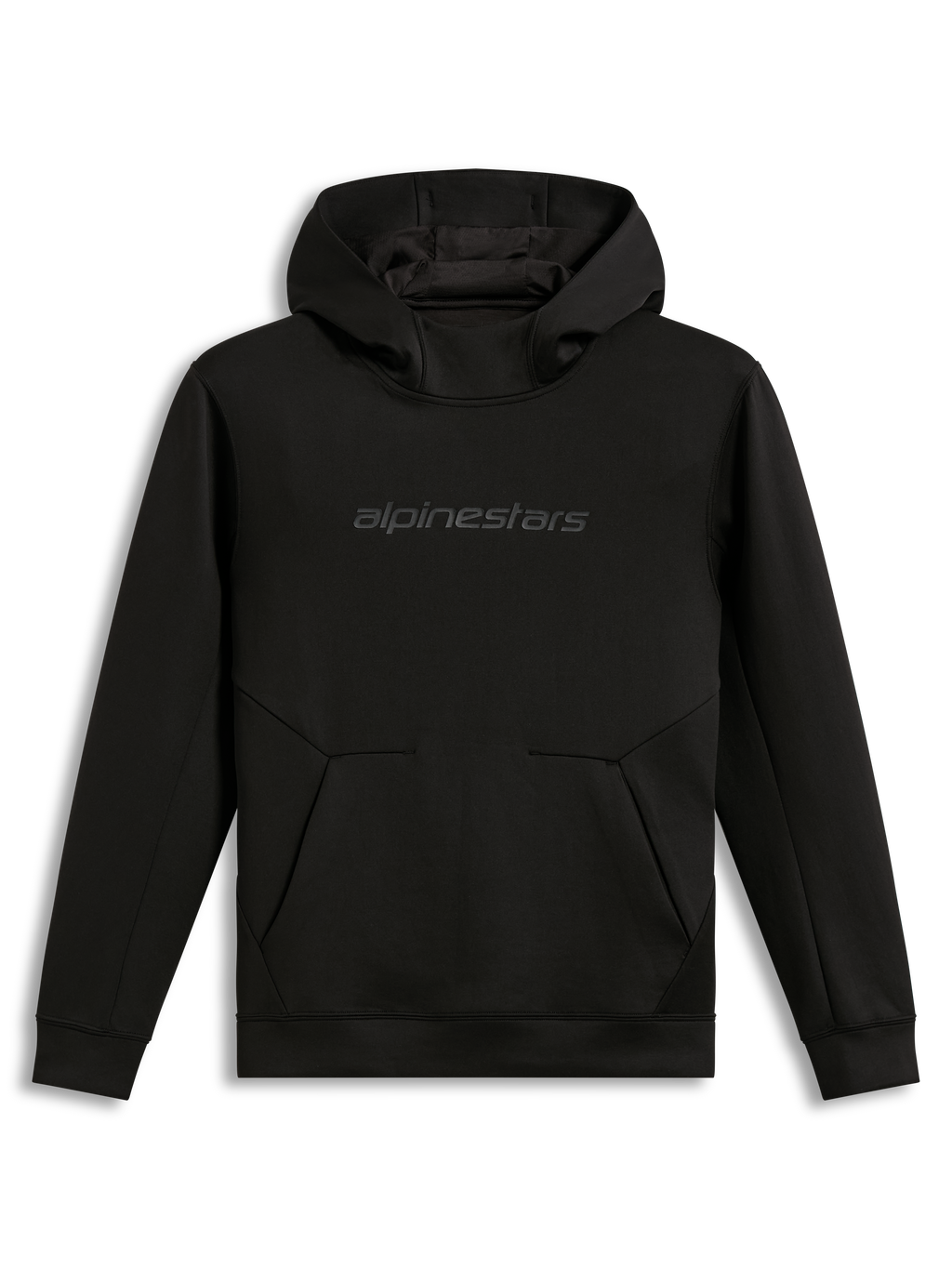 Alpinestars Datrix Hoodie, felpa con cappuccio in pile tri-blend double face, nero, logo tonale HD e tasca con dettaglio a freccia, sportswear